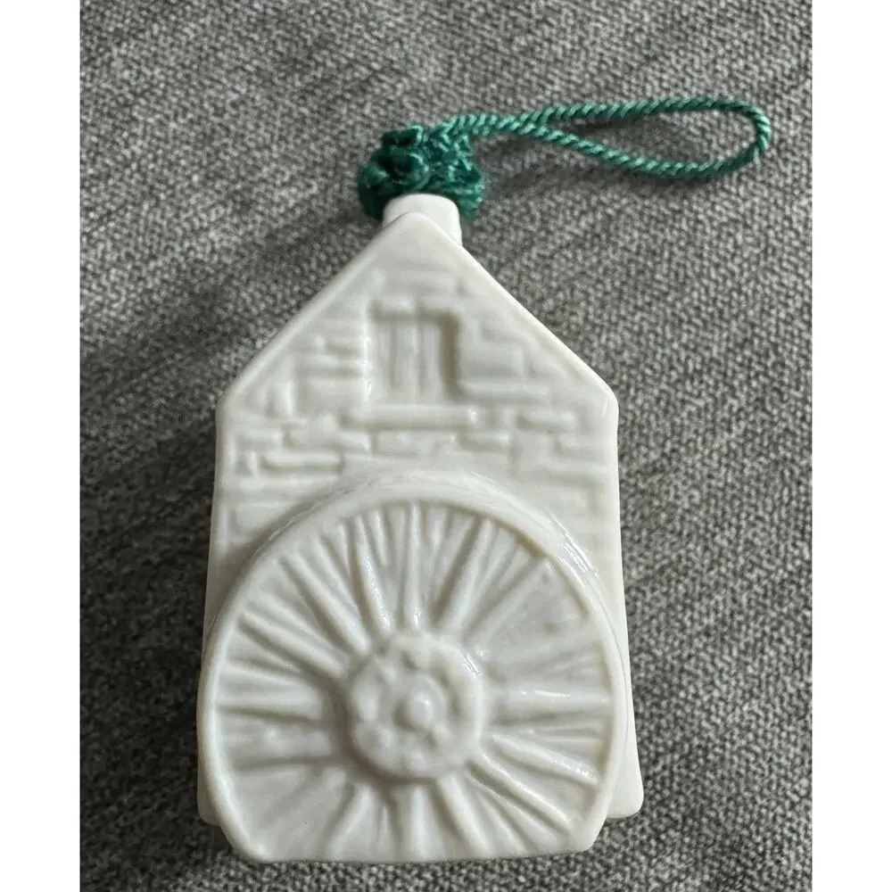 NWB Vintage Irish Belleek Porcelain Christmas ornament Ballylist Mill With Box